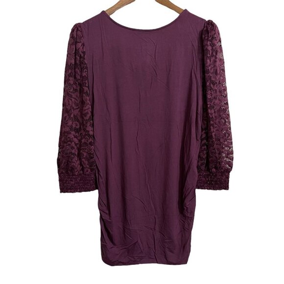 Torrid Womens NWT Super Soft Lace Bishop Sleeve Purple Ruched Top Size 3X - Picture 10 of 10
